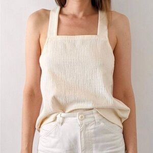 Madewell Apron Cross-back Square Neck Tank Top | Size S